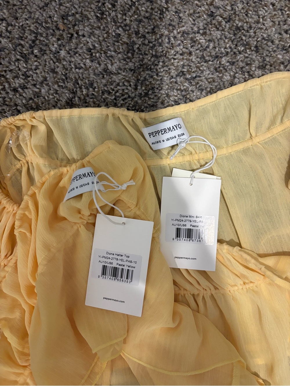 Peppermayo Butter Yellow Halter Tie-Front Two Piece Set - Picture 3 of 3